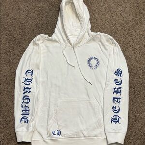 White Hoodie with Blue Accents
